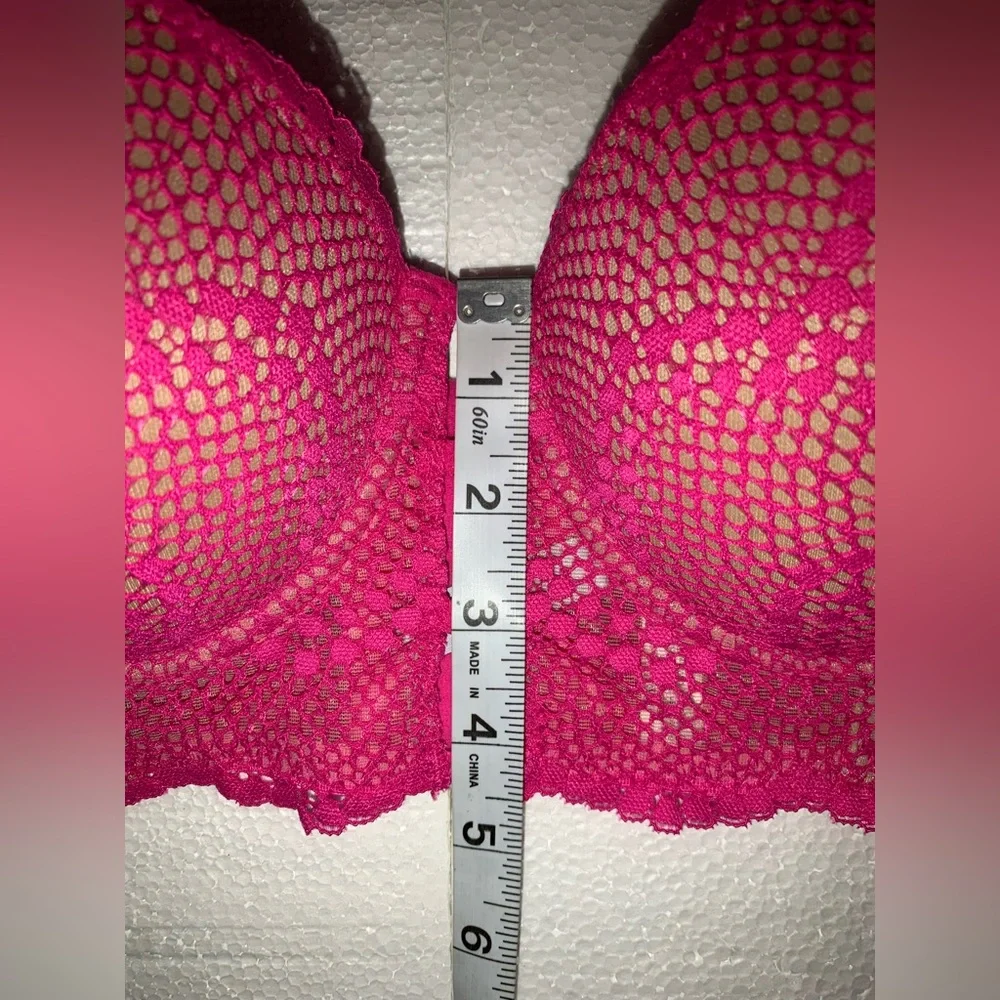 Women’s Morgan Natural Lift Lace Push Up Bra Adored by Adore Me Pink 38B